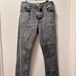 Agolde Riley Charcoal Straight Cropped Jeans - Sz 28 - retail $188
